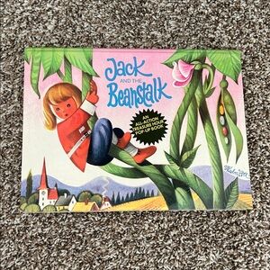 Vintage 70s Jack and the Beanstalk Kids Pop-Up Book - Pink & Green
